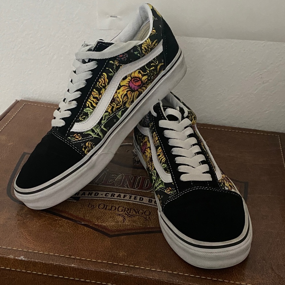 Vans Black and Multicolor Floral Sneakers